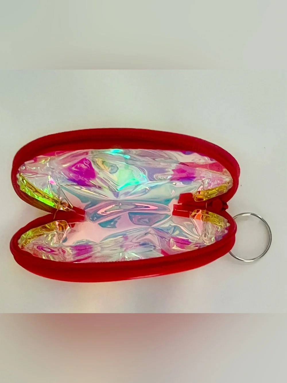 Snoopy Clear Holographic Coin Pouch with Red Umbrella